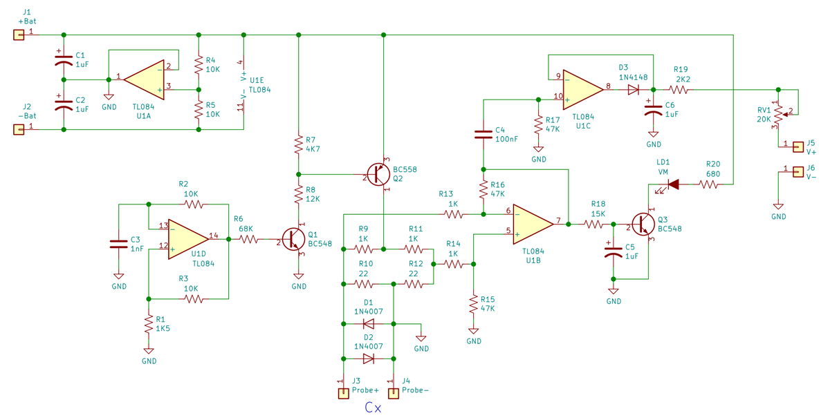 Esquema elétrico do medidor de ESR