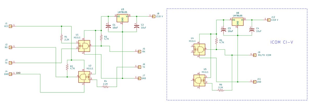 Esquema da interface serial isolada